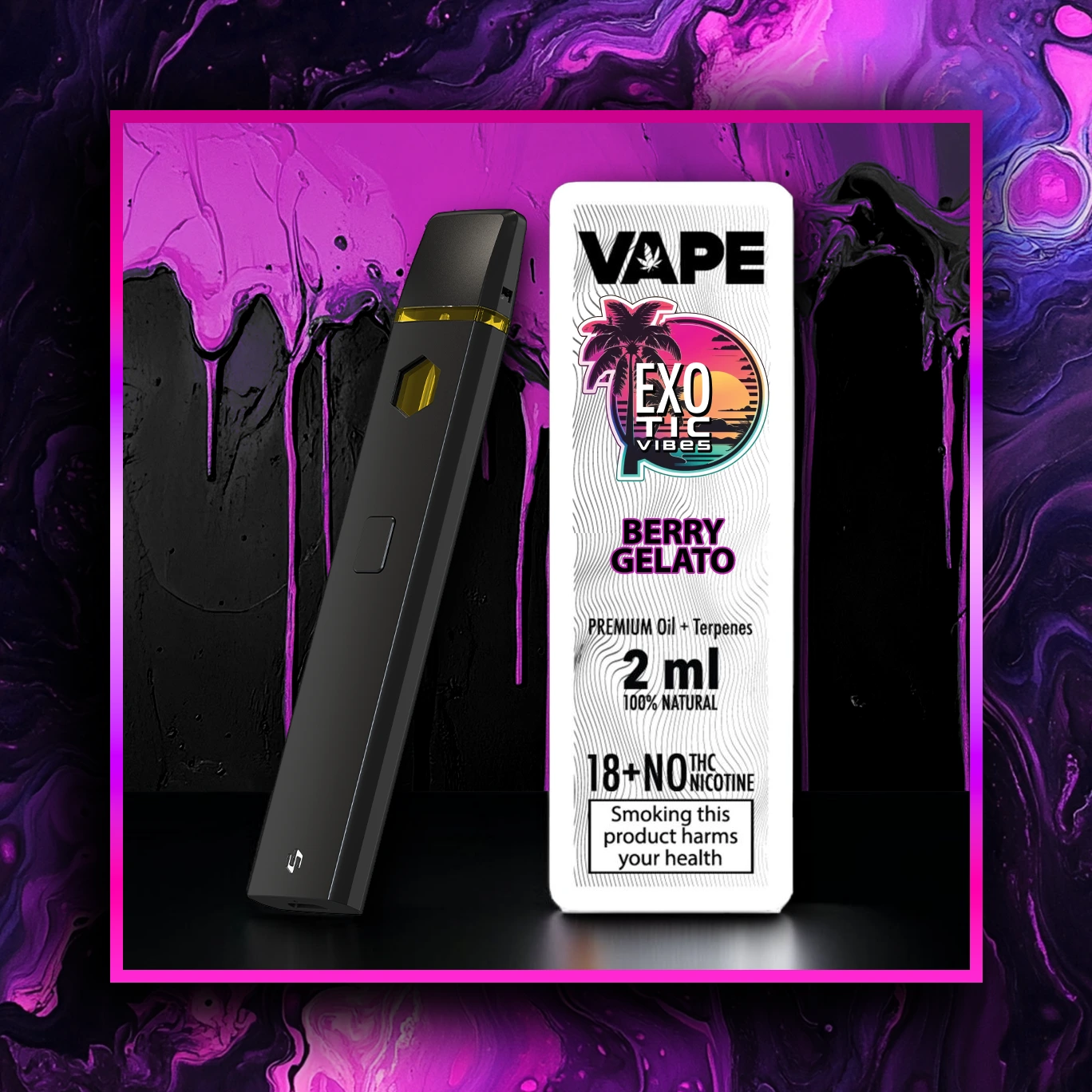 Berry Gelato HHC Vape premium - variété aromatisée - 2.00 ml. HHC