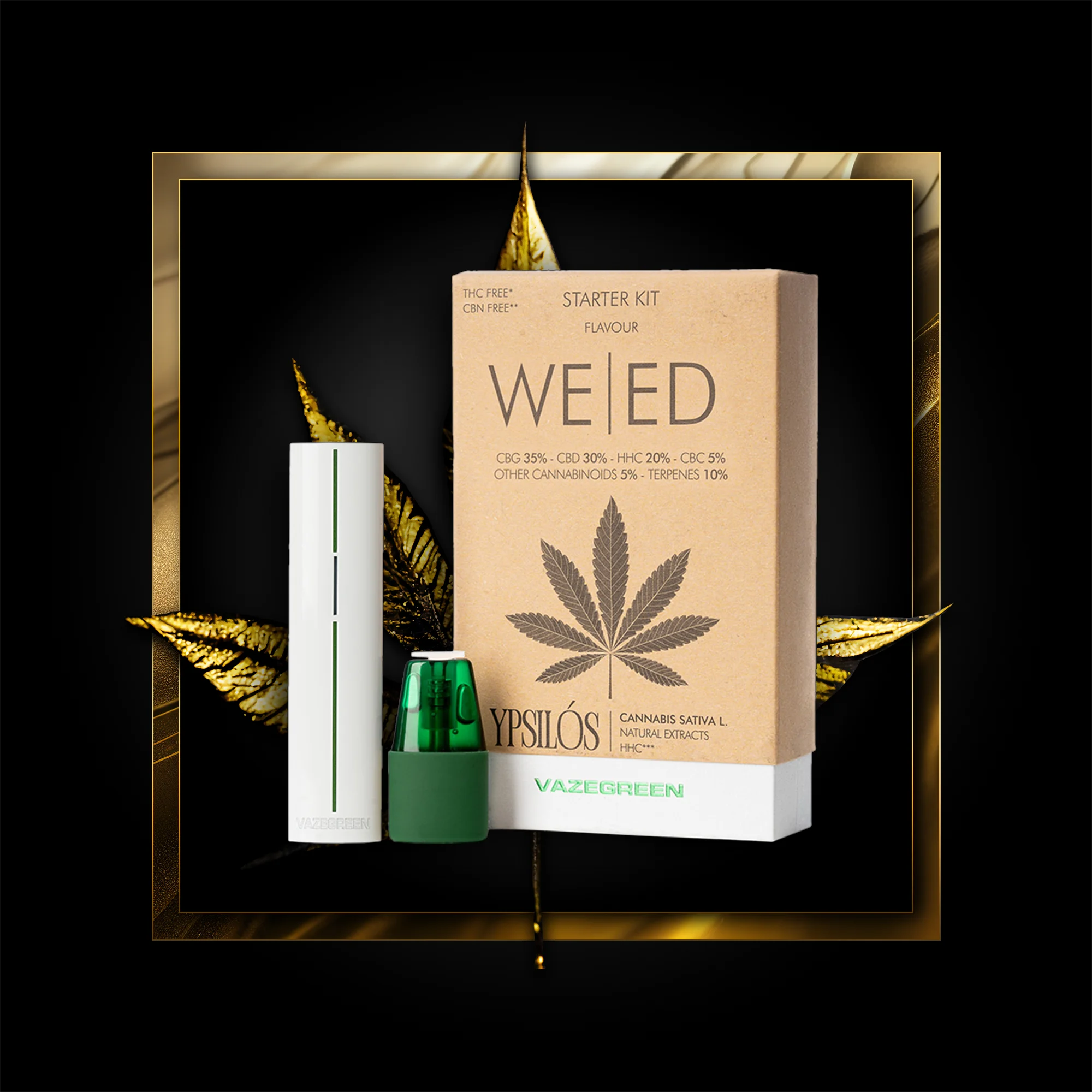 Weed Pen (kit de démarrage) 500 bouffées - 1,00 ml. HHC